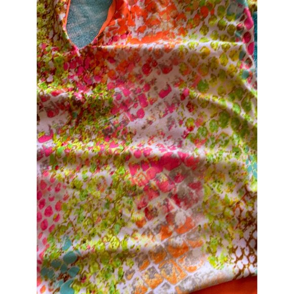 Becca Multicolor Snake Print One-Piece Swimsuit Strappy Back Size S/P - Picture 3 of 8